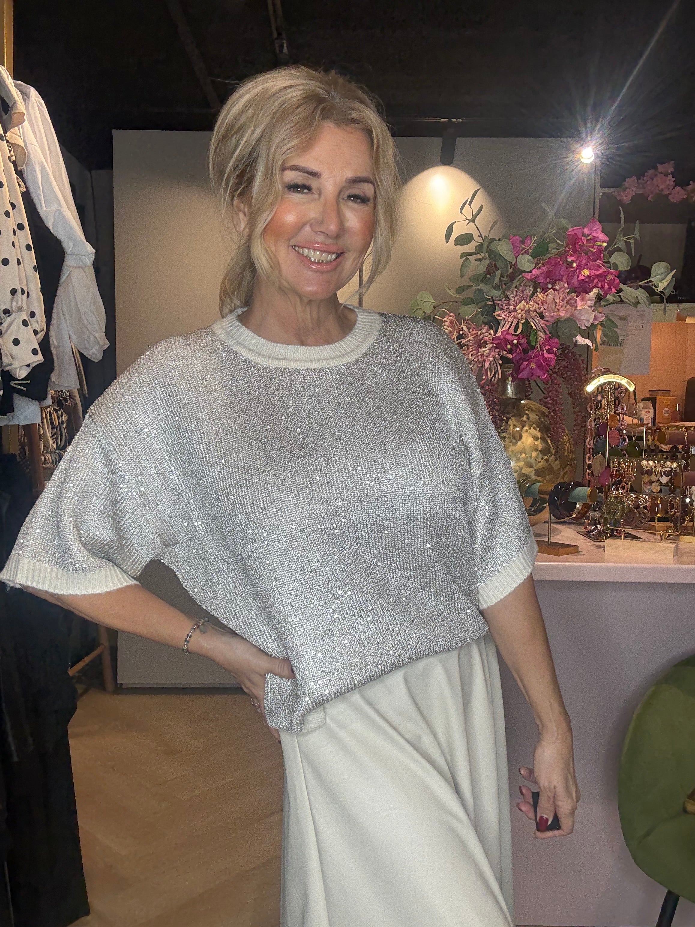 Luxe Knitwear Top Céline Wol Wit